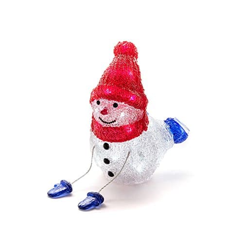 Image of Konstsmide Christmas Lights LED "Skating Snowman" / For Indoor Use (IP20) / Battery Operated: 3xAA 1.5V (excl.) / 24 Ice White Diodes