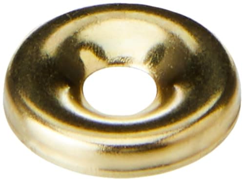 Image of Merriway BH05861 (100 Pcs) EB Surface Screw Cup Washer for No. 8 Screws, Brass Plated - Pack of 100 Pieces