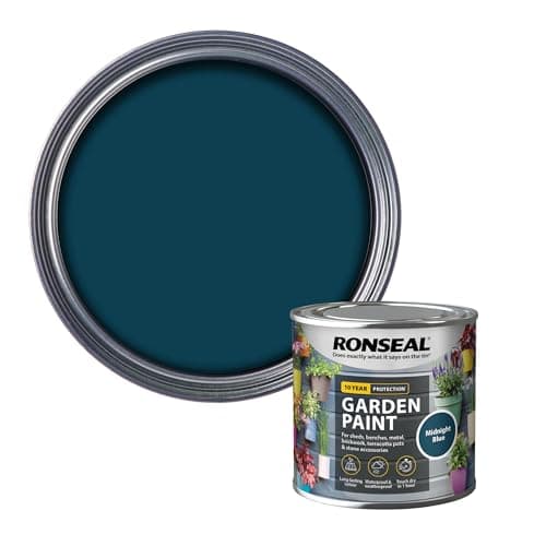 Image of Ronseal RSLGPMB250 GPMB250 Garden Paint Midnight Blue 250ml, 250 ml