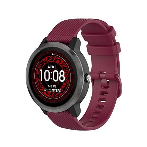 Image of Wownadu 20mm Quick Release Watch Strap Compatible for Garmin Vivoactive 5/3, Venu, Venu 2 Plus/Sq/Sq 2, Strap Women Men Wristband for Vivomove 3/Trend/Sport/Style Sangria