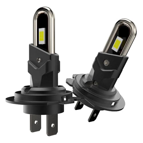 Image of MOTORHOOK H7 LED Headlight Bulb E-Mark Approved, 6000K Cool White 500% Brighter, Canbus Error Free Plug & Play, 1:1 Mini Size Halogen Replacement, IP68 Waterproof, Pack of 2