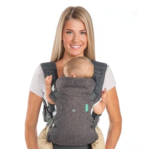 Image of Infantino Flip Advanced 4-in-1 Baby Carrier - Ergonomic, Convertible, Face-in and Face-Out Front and Back Baby Carrier for Newborn to Toddler 3,6-14,5kg, Grey