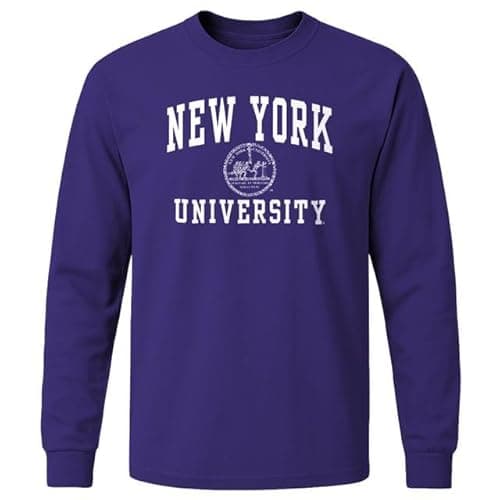 Image of Ivysport Long Sleeve Cotton Men's Adult T-Shirt, Heritage Logo, Color - Blue - S