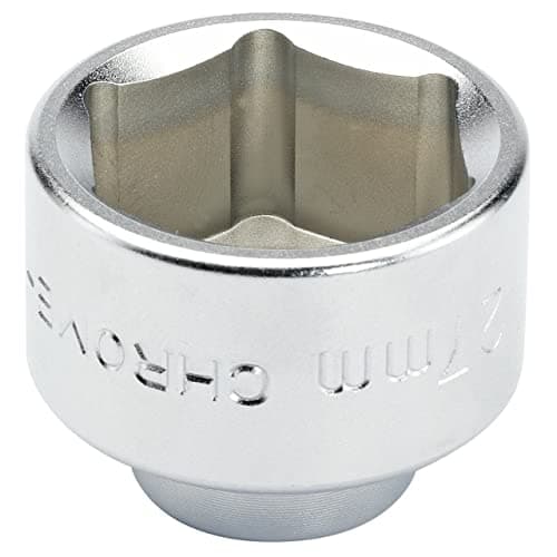Image of Draper 13425 Expert Oil Filter Cap Socket, 3/8" Square Drive, 27mm, Silver