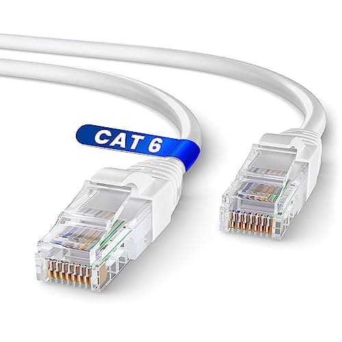 Image of Mr. Tronic White Cat 6 Ethernet Cable 2m, LAN Ethernet Network Cable with RJ45 Ends Connectors, Internet Compatible with Cat 7 / Cat 8 | AWG24 Patch, UTP CCA (2 Meters, White)