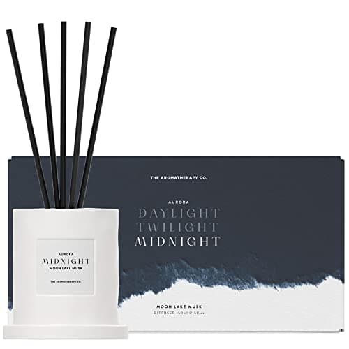 Image of The Aromatherapy Co. Scented Reed Diffuser 150ml - Ceramic Jar and Cotton Reeds - Aurora Midnight Diffuser Moon Lake Musk