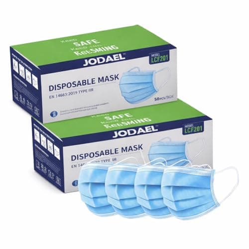 Image of JODAEL Disposable Face Masks with Ear Loops 3 Ply Protection Masks Bulk Buy Packs Available Breathable & Comfortable Health & Personal Care Hygiene Ideal for Travel, Work & Daily Use(100)