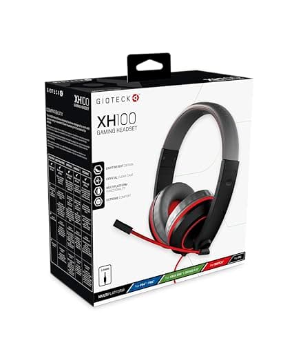 Image of Gioteck XH100S Stereo Headset for Nintendo Switch, PS5, PS4, Xbox Series S/X, PC, Mobile - Red