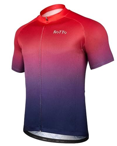 Image of ROTTO Cycling Jersey Mens Short Sleeve Cycle Top Bike Shirt Gradient Color Series