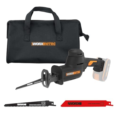 Image of Worx WX501.9 20V Brushless Reciprocating Saw, 3000SPM, 26mm Stroke, Compact 320mm Body, Low-Vibration Design, LED Light, Tool-Free Blade Change, PowerShare Compatible – Bare Tool