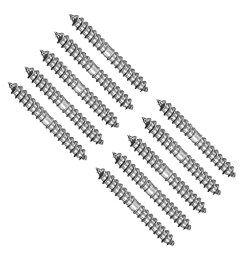 Image of TERF® 4mm X 40mm Wood to Wood Screw Dowels 4mm X 40mm Hanger Double Ended Self-Tapping Thread Dowel Screws For Woodworking Connector Joining Furniture Legs - Pack of 10