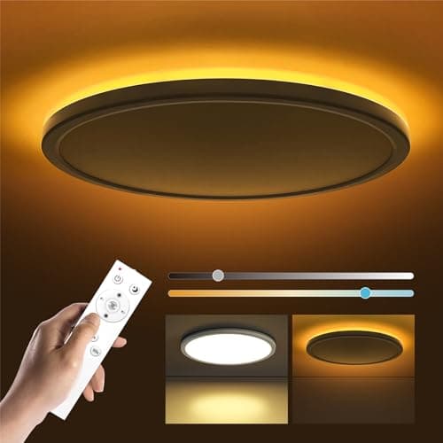 Image of Matane LED Ceiling Light Dimmable 24W, Ceiling Lamp with Remote Control Timeable, 2000K Night Light Warm, Panel 3000K-6500K for Bedroom Kid's Room, Living Room, Hallway, Kitchen Round White 11.8 Inch
