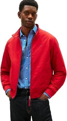 Image of Tommy Hilfiger Men HARRINGTON JACKET MW0MW37647 Other Jackets, RED, M