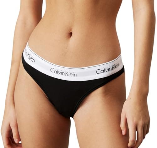 Image of Calvin Klein Women's Thong, Black (Black), L