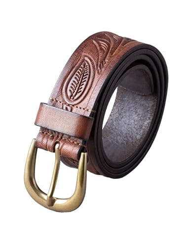 Image of Lakeland Leather Ladies Embossed Leather Belt in Tan (Tan, XS)