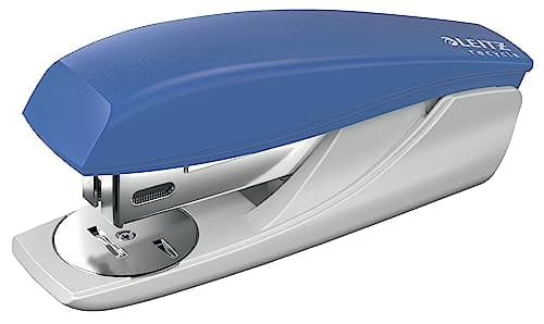 Image of Leitz NeXXt Recycle Small Stapler, 25 Sheets, with Mini Staple Remover, Includes 200 Staples, Steel & Recycled Plastic, 100% Recyclable, Eco Friendly, Recycle Range, Blue, 56060035