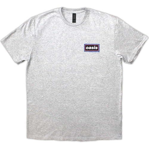 Image of Oasis T Shirt Lines Band Logo Official Mens Grey XL