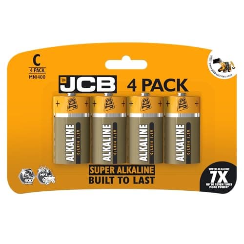 Image of JCB Super Alkaline Batteries C Size 1.5V LR14 MN1400 Pack of 4