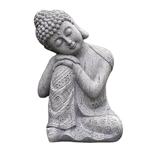 Image of Fenteer Sleeping Statues Ornament Figurine, Garden Buddha Statue Sculpture Indoor/Outdoor Decor for Home,Patio,Deck,Porch Garden decor