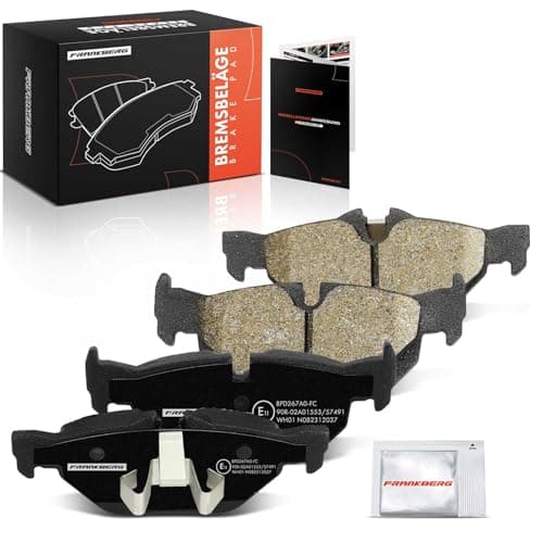 Image of Frankberg Brake Pad Set incl. 4x Pads Rear Compatible with 1 Series E81 X1 E84 3 Series Touring E91 1 Series E87 1 Series Cabriolet E88 Replace# 34216767150, 34216767148