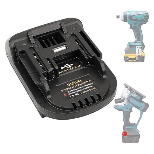 Image of URUN DM18M Battery Adapter for Dewalt 20V, Milwaukee M18 & Makita 18V Cordless Tools with USB Charging & Protection Features