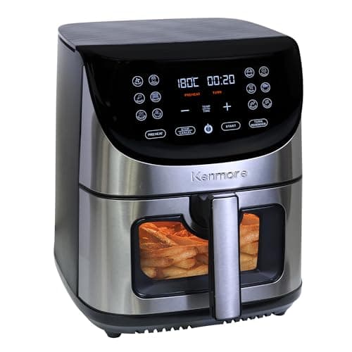 Image of Kenmore Family Size 7.8L Air Fryer Programmable Touch Control with 12 Cooking Presets Easy-View Window Nonstick & Dishwasher Safe Basket Adjustable Timer Temperature Stainless Steel