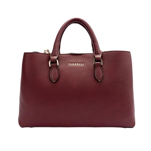 Image of Fiorelli Women's Emery Mini Satchel Bag, Stylish Handbag with Grab Handles & Crossbody Strap, Faux Leather, Port Red