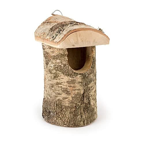 Image of Stockholm Birch Wood Nest Box Semi-Open ideal for Robins, Wrens, wagtails and Blackbirds.
