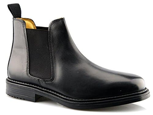 Image of Roamer Mens Leather Flexible Fuller Fit Chelsea Dealer Ankle Boots Shoes Size - Black - UK 10