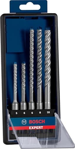 Image of Bosch 5x EXPERT SDS plus-7X Hammer Drill Bit Set (for Soft stone, Hard stone, Ø 5-10 mm, Professional Accessory Rotary Hammer Drill)