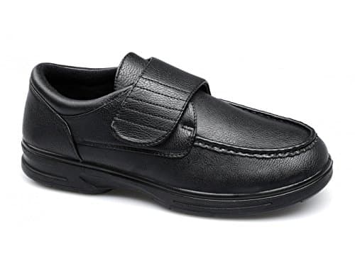 Image of Dr Keller Tony Mens Touch Fasten Bar Comfort Wide Fit Shoes Black UK 10
