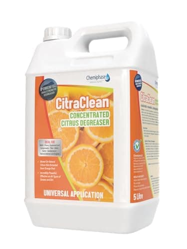Image of Citraclean Concentrated Orange Citrus Degreaser – Heavy-Duty Degreaser for Oil, Grease & Dirt – Non-Caustic, Biodegradable, Fresh Citrus Scent – Safe for Floors, Equipment, Vehicles, Walls - 5 Litres