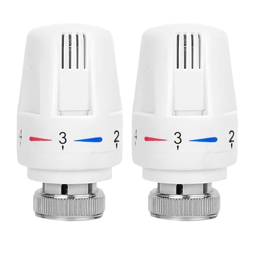 Image of 2 PCS Radiator Thermostat Valve M30 x 1.5 TRV Smart Thermostatic Radiator Valves Heating System Replacement Head Automatical Temperature Control Heads Adapter for Home Office (White)