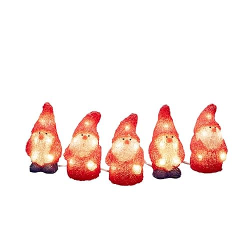 Image of Konstsmide Christmas Outdoor Figures Decoration/Outside Lights LED Acrylic Five Santas/Outdoor Lighting (IP44) / 40 Warm White LEDs/Transparent Cable