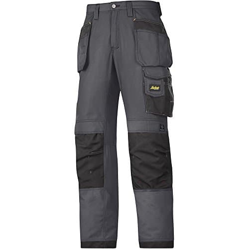 Image of Snickers 32135804096 Size 96 "Rip-Stop" Craftsmen Holster Pocket Trousers - Grey-Black