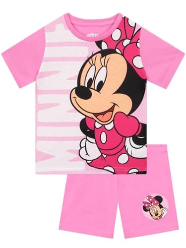 Image of Disney Minnie Mouse Pyjamas, Short Sleeve Girls Pyjamas, Summer Girls' Pyjama Sets, Cute Kids Pjs, Pink 3-4 Years
