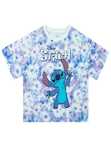 Image of Disney Lilo and Stitch T-Shirt | Tie Dye Stitch Clothing for Kids | Girls' T-Shirts | 7-8 Years Multicoloured