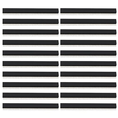 Image of VGOL 20PCS 40 Pin Single Row Straight Female Pin Header Connector 1.27 mm Pitch Overall Dimensions 51x7x2 mm Suitable for Electronic Circuit Boards PCB Connections