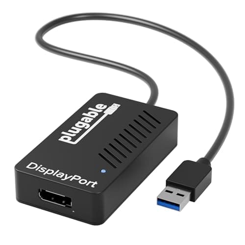 Image of Plugable USB 3.0 to DisplayPort 4K DisplayLink Video Graphics Adapter for Multiple Monitors up to 3840x2160 Supports Windows, Mac, and ChromeOS