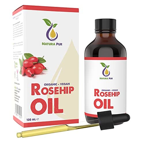 Image of Rosehip Oil 120ml - 100% organic, cold pressed, vegan - Anti-aging Rose Hip Seed Oil for face, skin, body, hair, hands