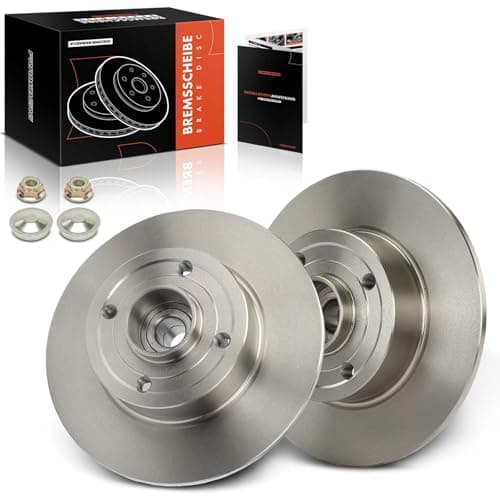 Image of Frankberg Brake Disc Set incl. 2x Discs Rear Solid Ø240mm Compatible with M.e.g.a.n.e II BM0/1 CM0/1 Clio III BR0/1 CR0/1 Replace# 8200038305
