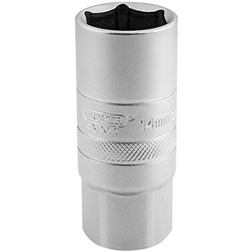 Image of Draper 16783 1/2" Square Drive 14MM Thread 6 Point Satin Chrome Spark Plug Socket