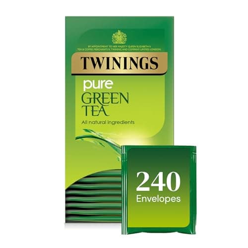Image of Twinings Pure Green Tea Bags, 12 Boxes of 20 Individually Wrapped Envelope Tea Bags, 240 in total.