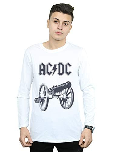 Image of Absolute Cult AC/DC Men's For Those About To Rock Long Sleeved T-Shirt White XX-Large