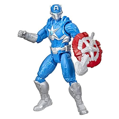 Image of Marvel Avengers Mech Strike Monster Hunters Captain America Toy, 15-cm-Scale Action Figure, Toys for Kids Ages 4 and Up
