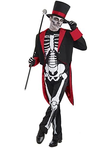Image of Bristol Novelty AC437 Mr Bone Jangles Costume, Red, 44-Inch Halloween