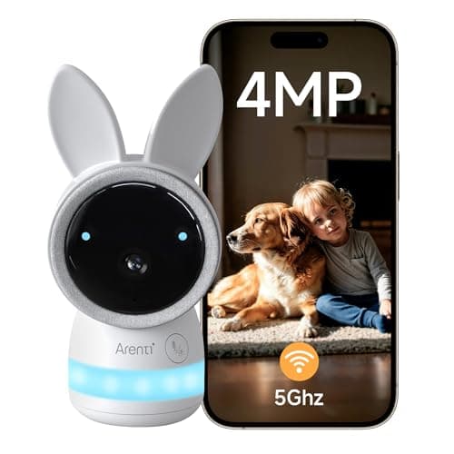 Image of ARENTI 2.5K 5Ghz&2.4G Wi-Fi Baby Monitor with Night Light,One Touch Call,Night Vison,Cry Detection, 2-Way Talk,Pan Tilt, Motion Tracking,Temperature&Humidity Detection,Smart Baby Camera(AInanny A4)