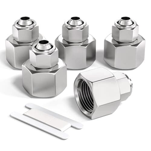 Image of Bwintech 5 Pcs 4mm Tubing OD x 1/8" Female BSP Thread Straight Push to Connect Lock Nut Tube Pneumatic Fitting, KPCF4-01 Quick Air Line Adapter
