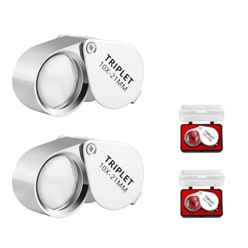 Image of Siliget 2Pcs Jewellery Magnifier, 10X Folding Handheld Jewellers Loupe Magnifying Glass for Jewellery Identification, Scientific Document, Newspaper Books Reading (2pcs 10X)