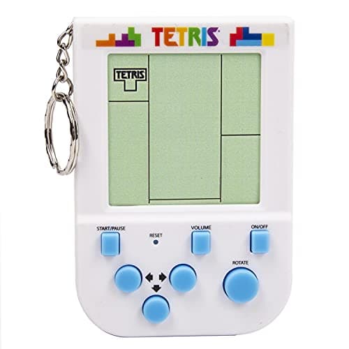 Image of Tetris Keyring Handheld Arcade Game - Retro Mini Portable Handheld Tetris Game for Kids and Adults. Traditional Game Play With 15 Retro Gaming Levels Including Original Tetris Gameplay & Sounds.
